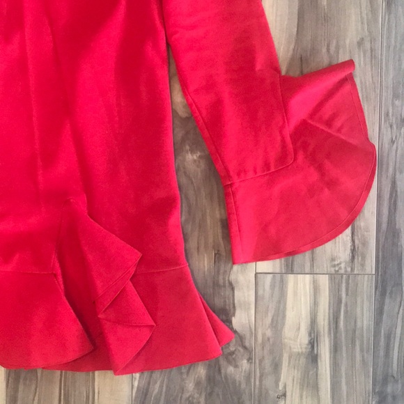 Goen.J Red Ruffle Trim Tunic - Picture 7 of 8